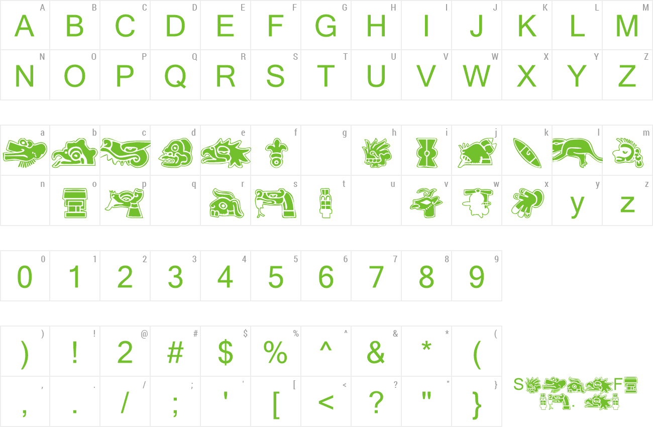 Font 101! Aztec SymbolZ preview