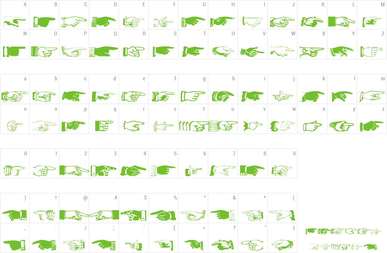 Font AllHands preview