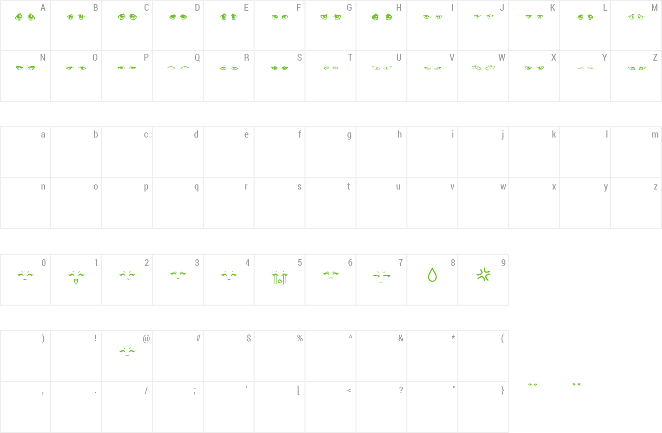 Font Anime Eyes preview