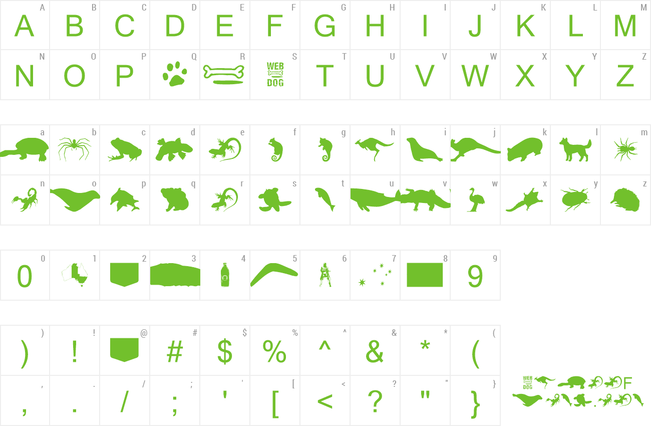 Font AussieIcons preview