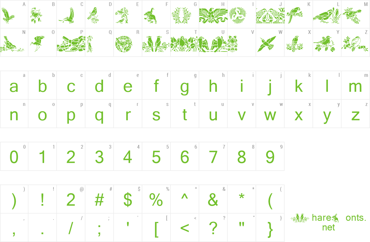 Font BirdsOne preview