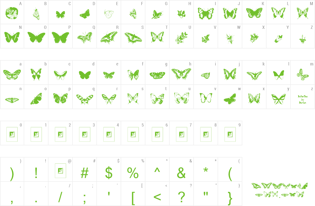 Font Butterflies by Darrian preview