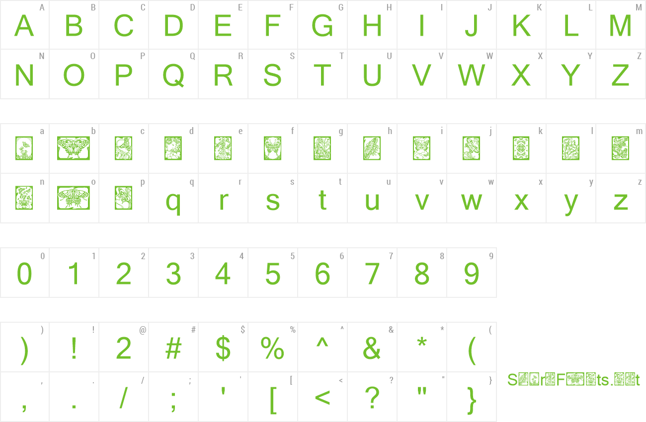 Font Butterflies preview