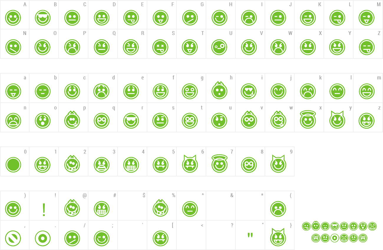 Font Emoticons Outline preview