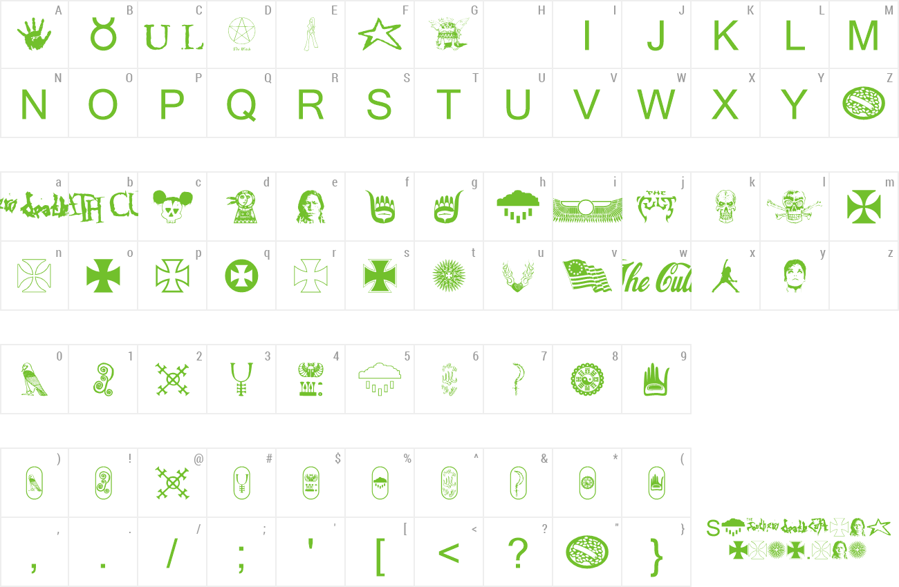 Font FFCultbats preview