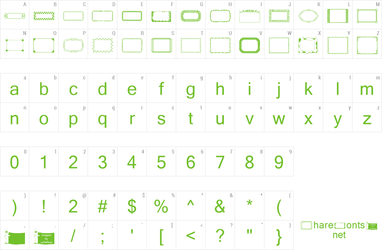 Font LCR Fun Frames II preview