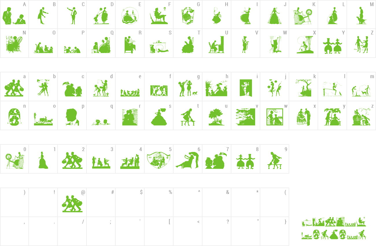 Font SilhouettenPeople preview