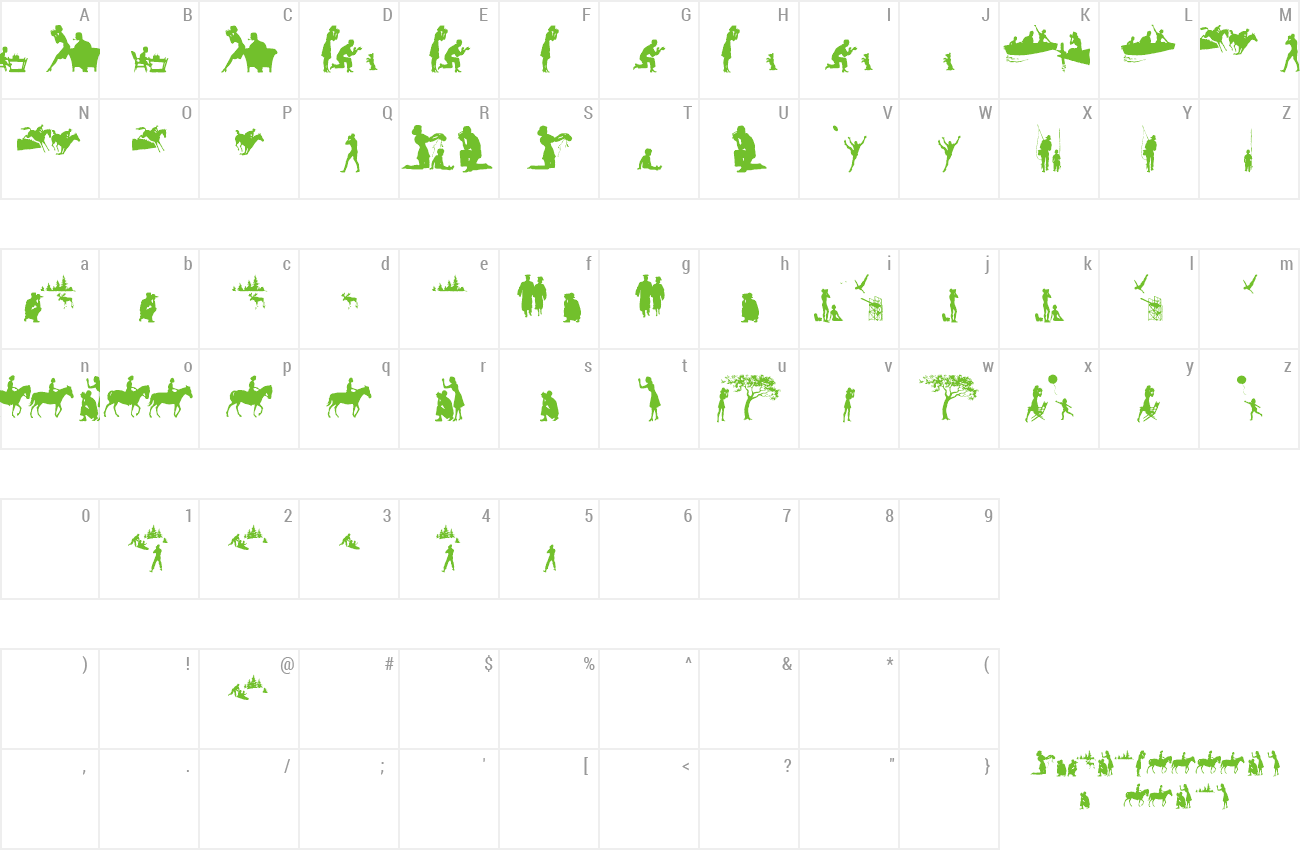 Font stillframes preview