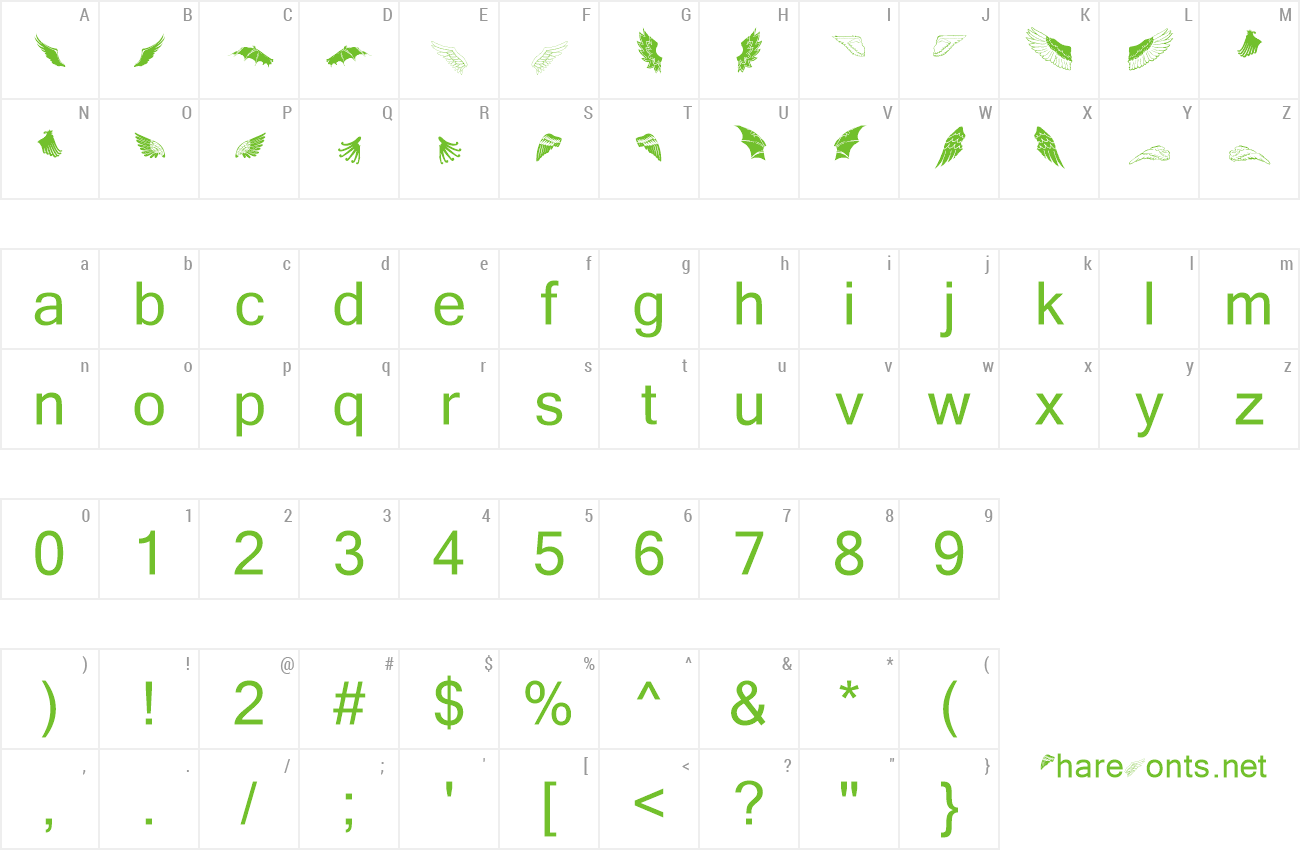 Font Two Wingy Dingy preview