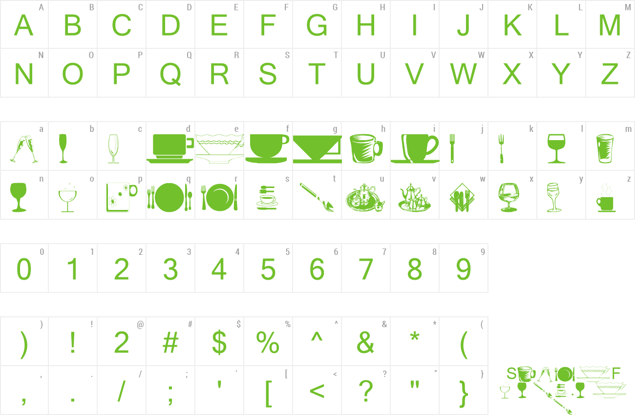 Font wmdinnerware1 preview