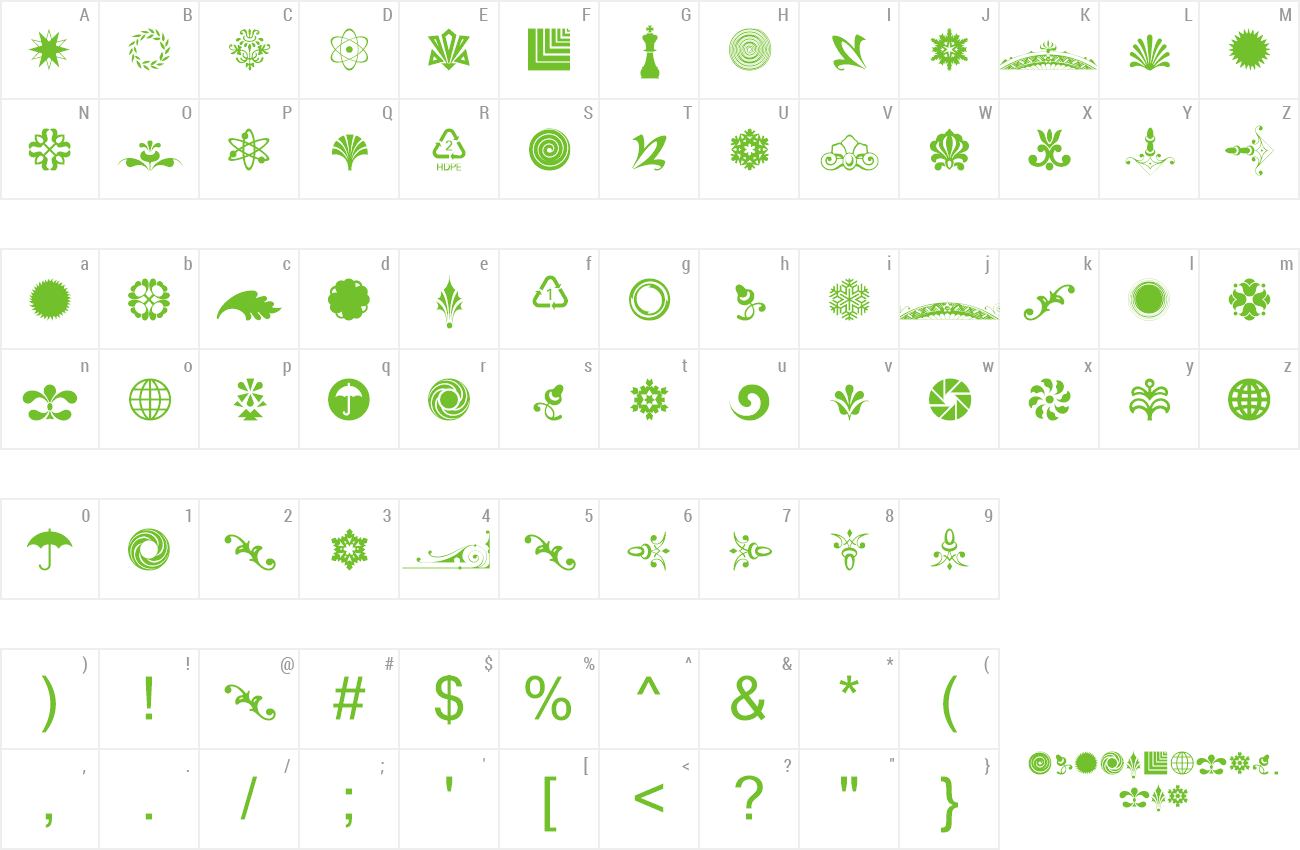 Font Cornucopia of Ornaments Fpur preview