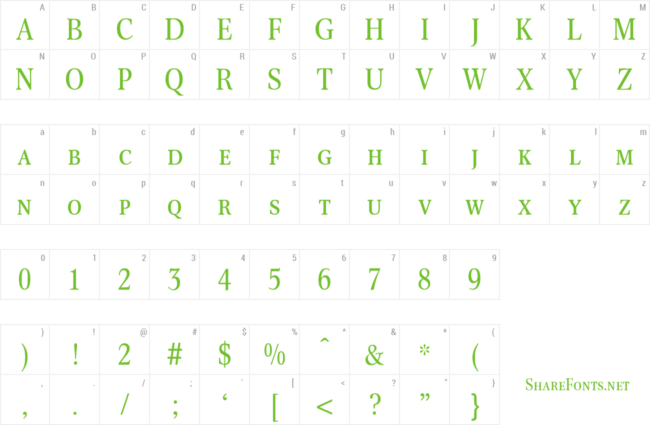 Font ConcertCapsDB preview