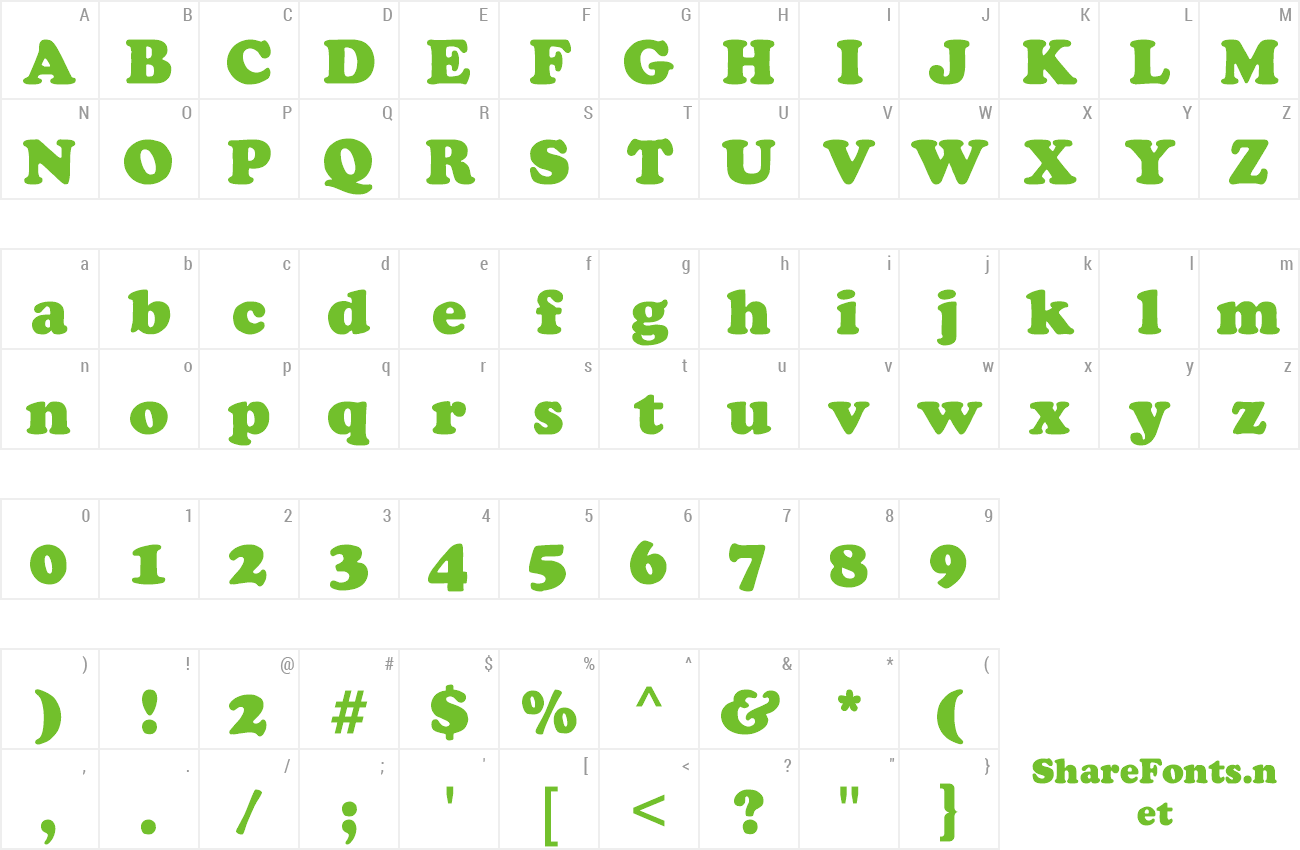 Font CooperBlack preview