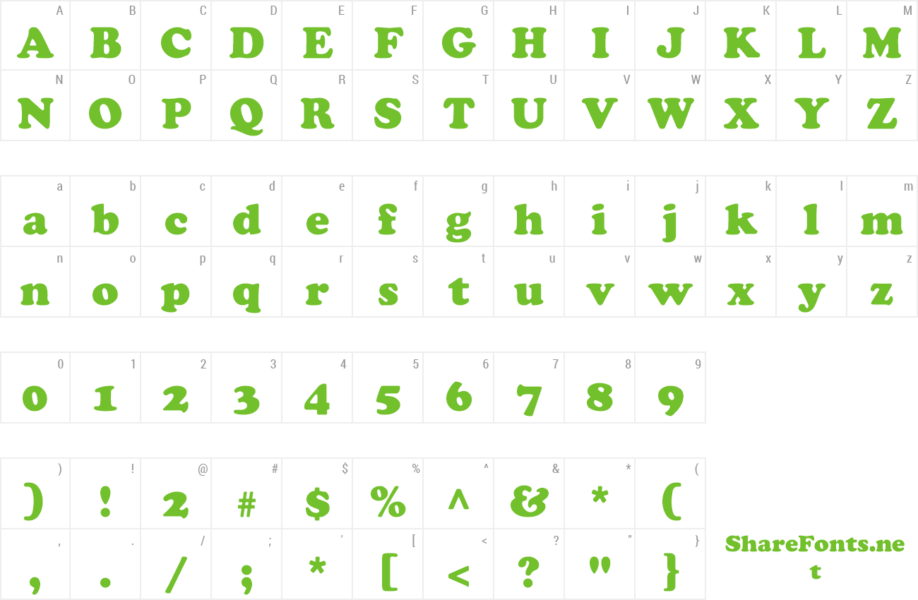 Font CooperBlackE preview