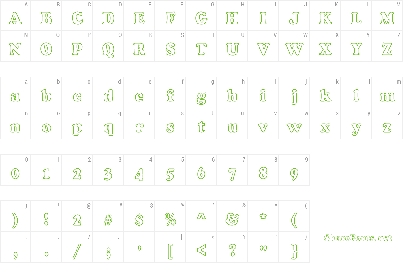 Font CooperBlaOutDCon preview