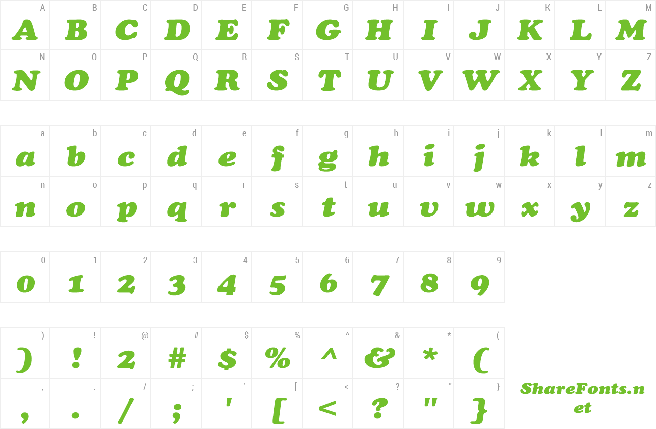 Font CooperExt-Heavy-Italic preview