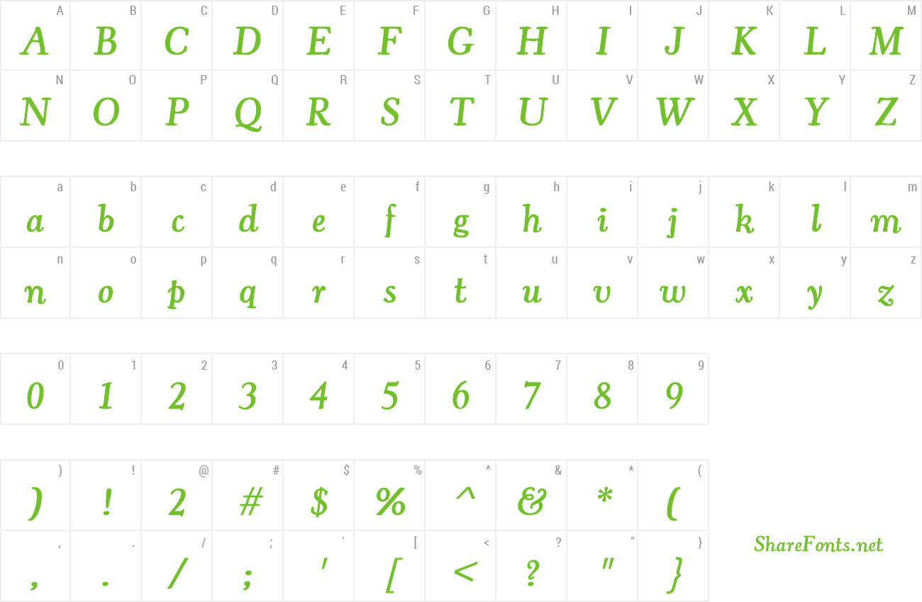 Font CooperOldStyURWTMed preview