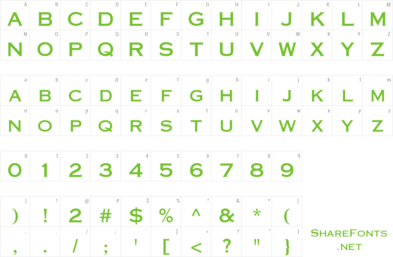 Font CooperPlanck6 preview