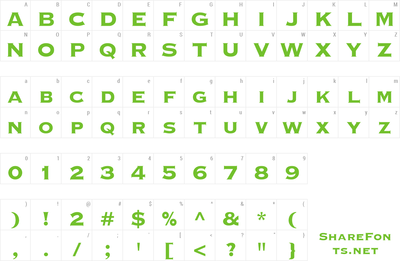 Font CooperPlanck8 preview