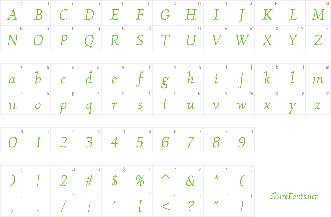 Font KallosITC TT preview