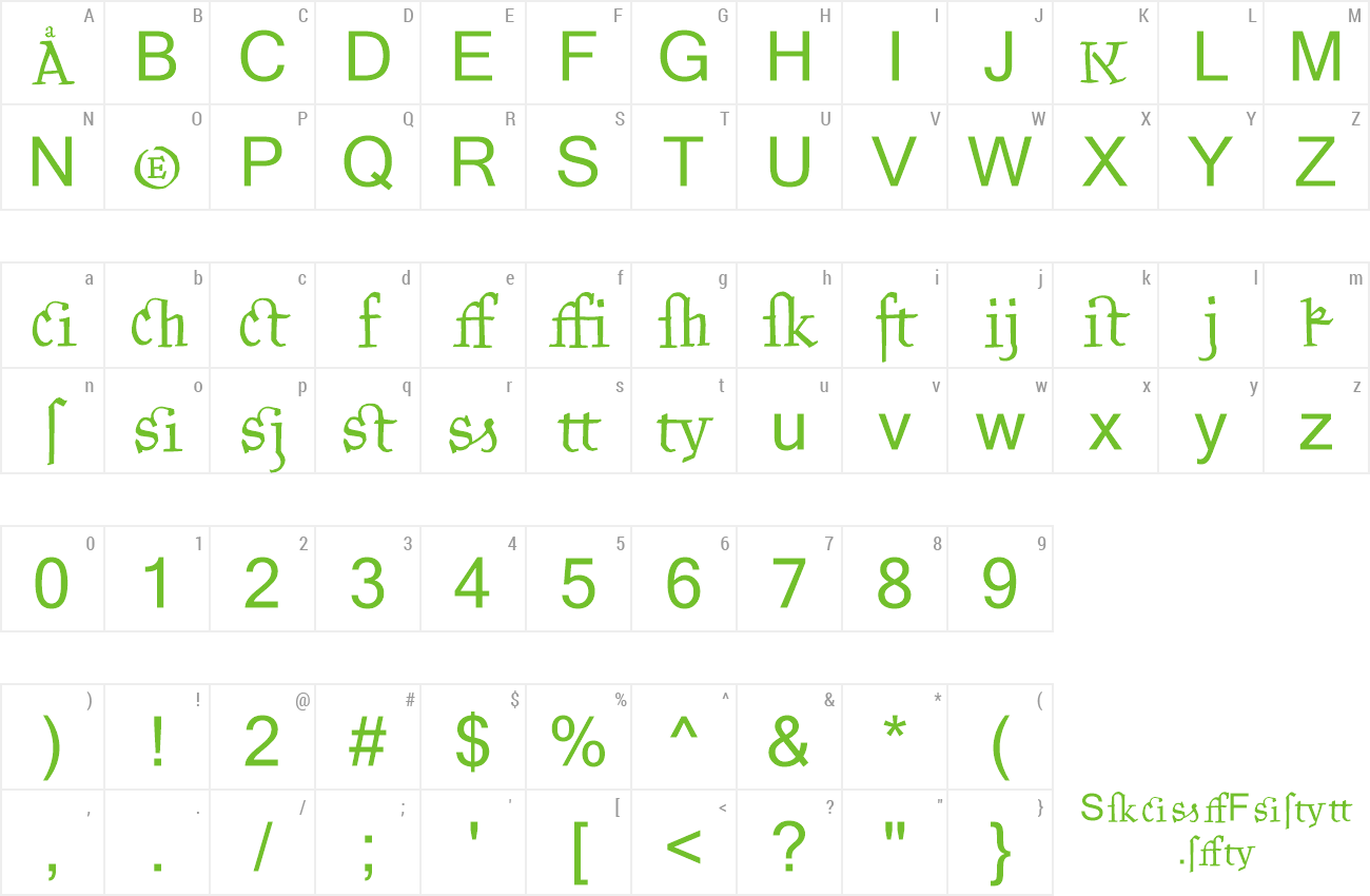 Font Kantor Ligatures preview