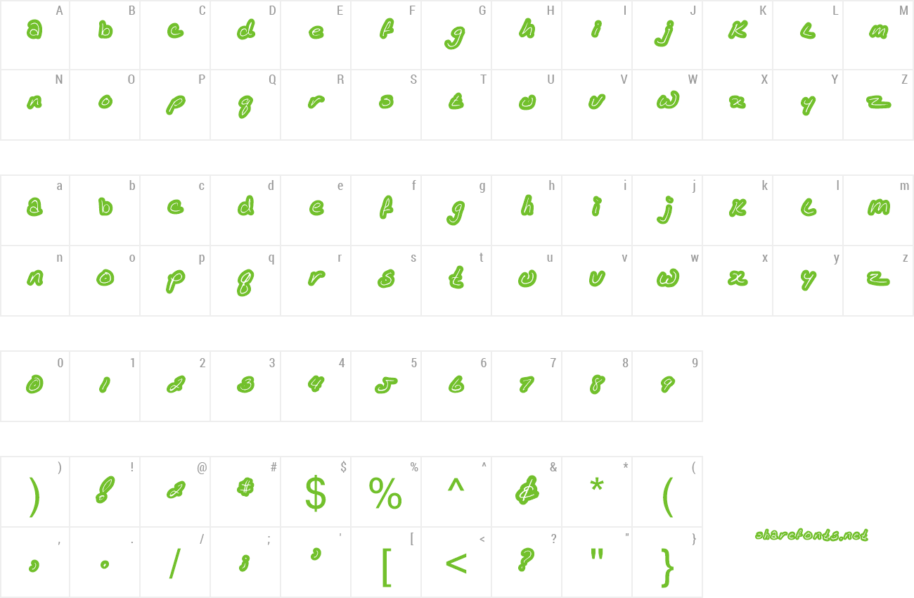 Font KathleenLowercase preview