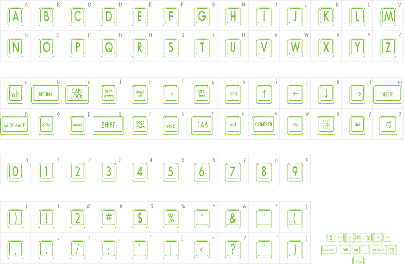 Font Keyboard KeysCn Condensed preview