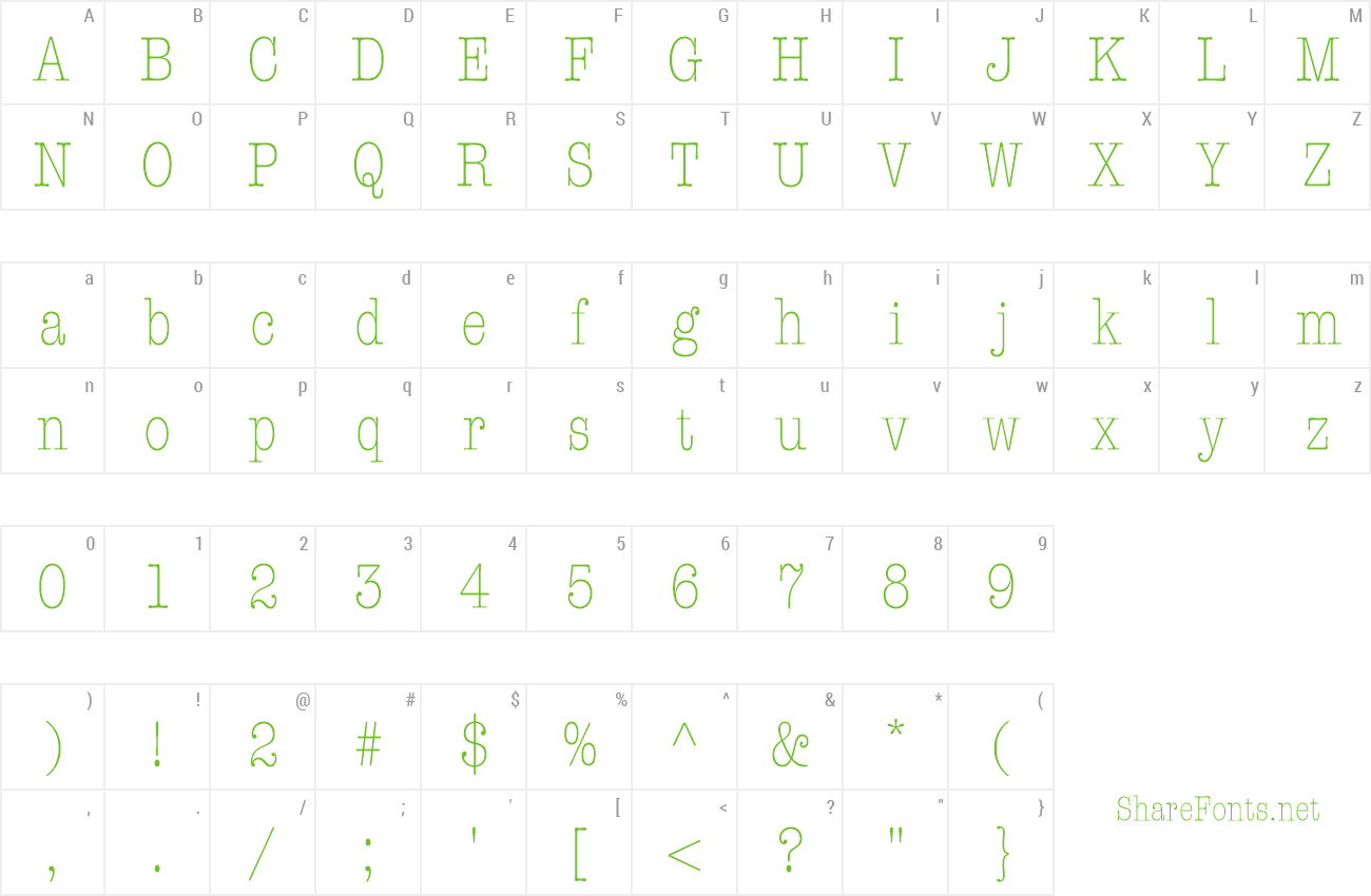 Font Keyboard Light Condensed SSi preview