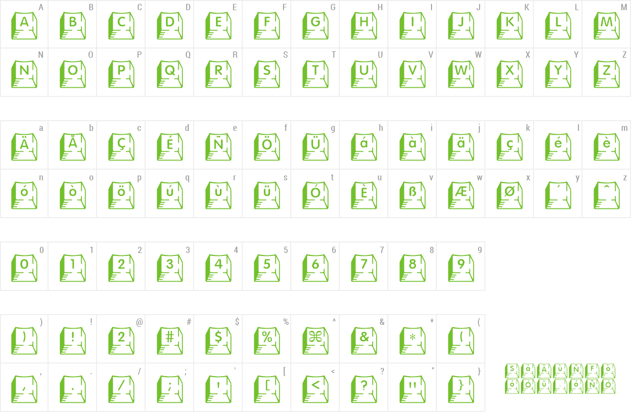 Font KeycapsDeluxe BT preview