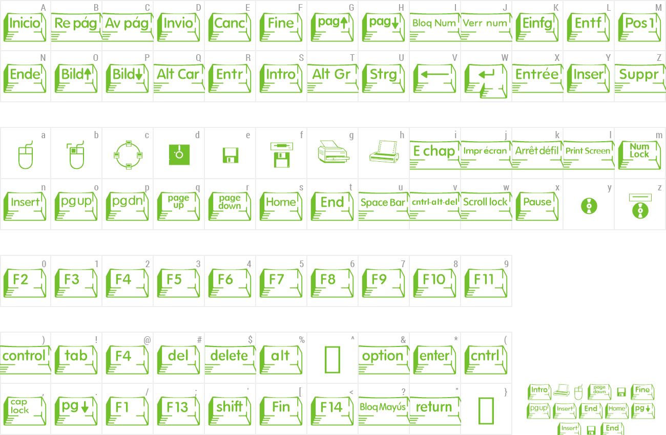Font KeycapsExtended BT preview
