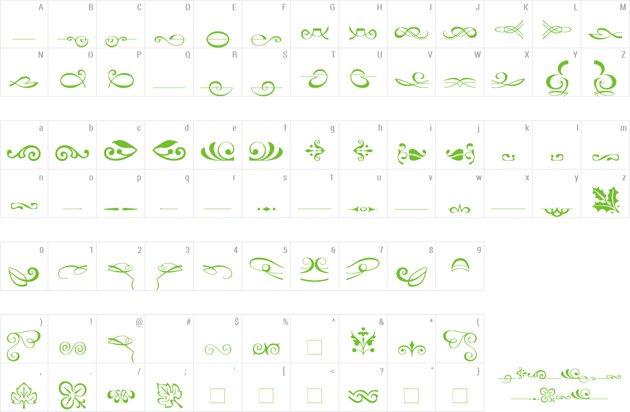 Font LinotypeDecorationPi1 preview
