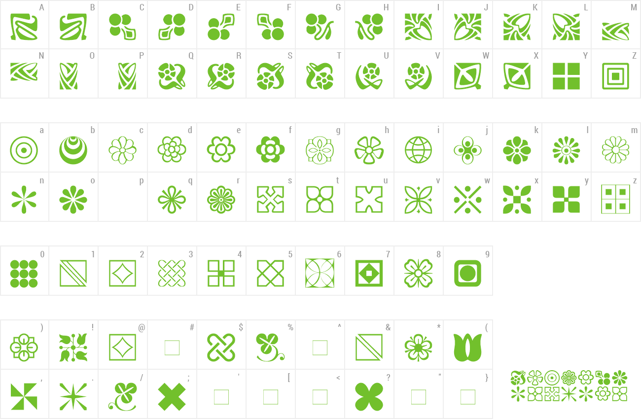 Font LinotypeDecorationPi2 preview