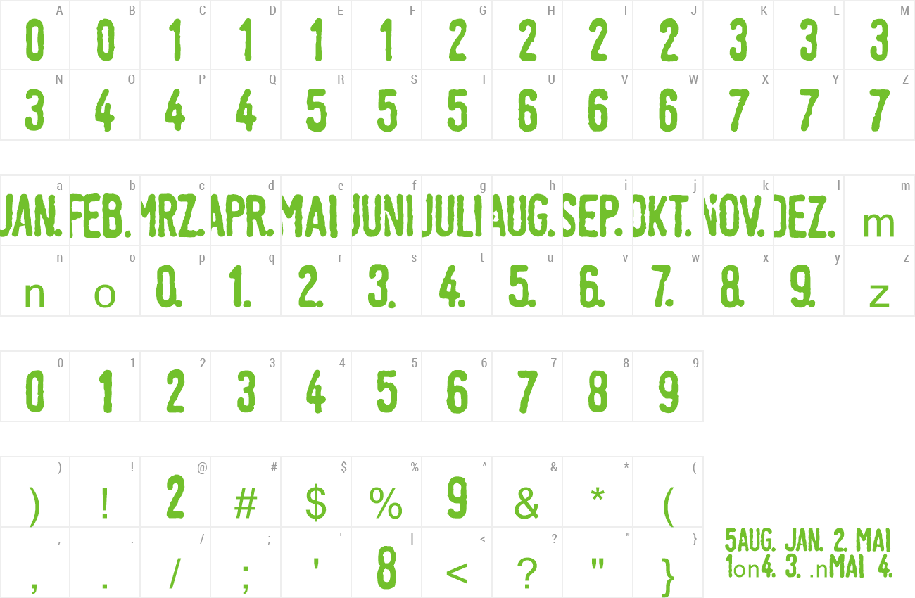 Font LTTagesstempel Mager preview