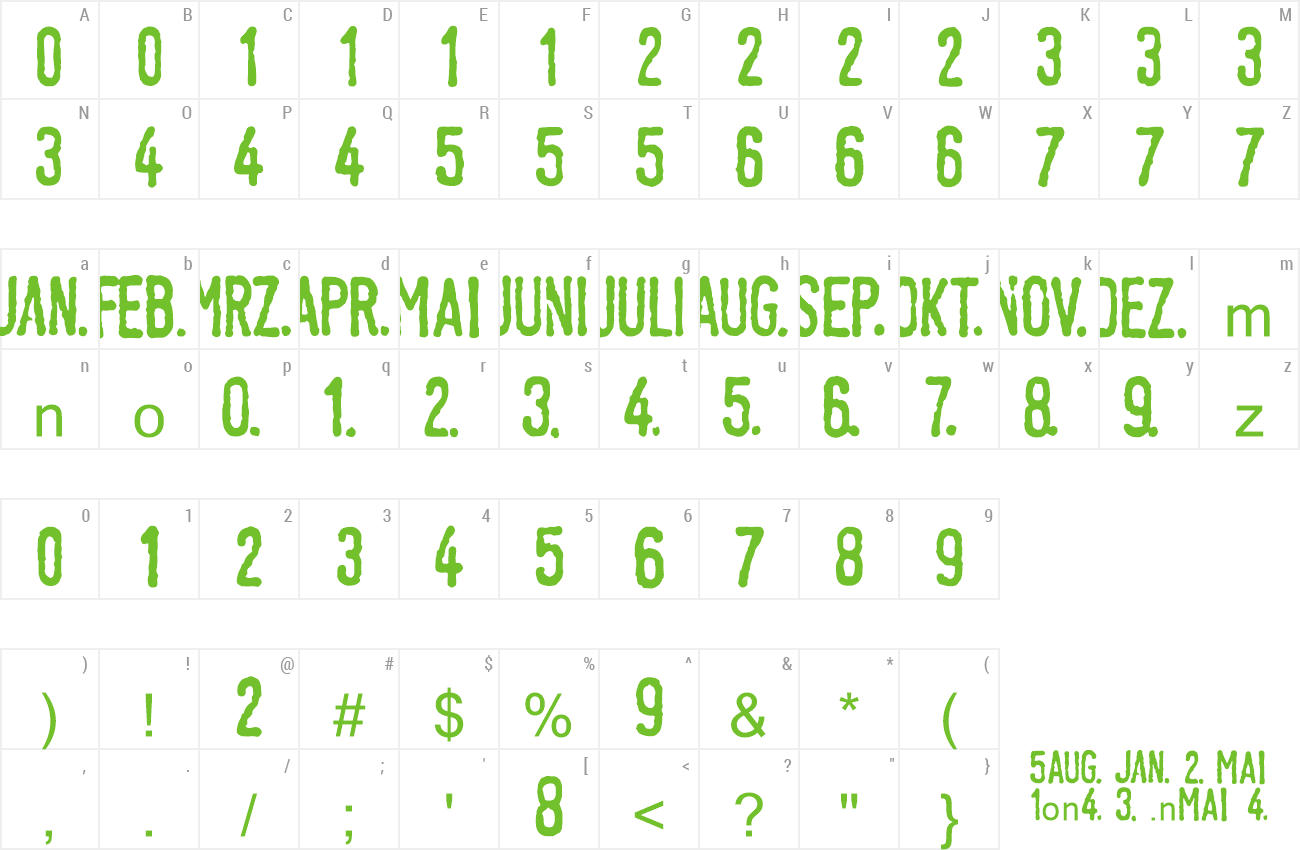 Font LTTagesstempel preview