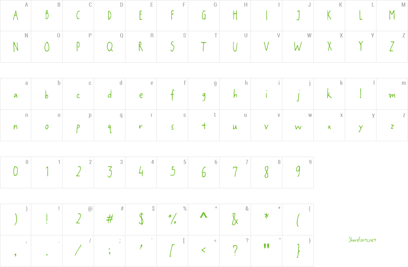 Font Janice Hand preview