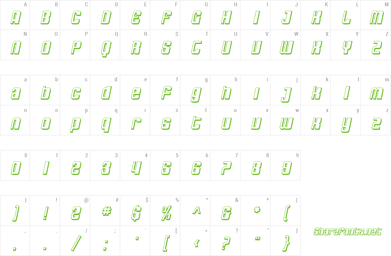 Font SF DecoTechno Shaded preview