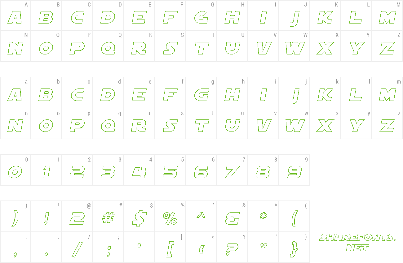 Font SF Distant Galaxy Symbols preview