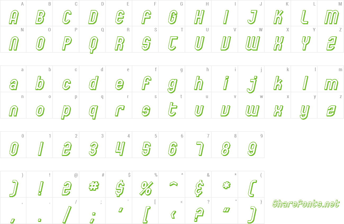 Font SF Eccentric Opus Shaded preview