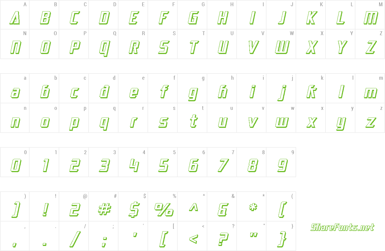 Font SF Electrotome Shaded preview