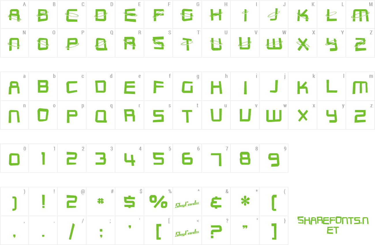 Font SF Outer Limits DistUpright preview