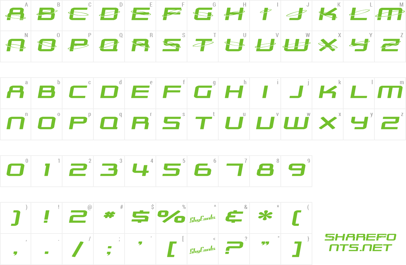 Font SF Outer Limits Extended preview