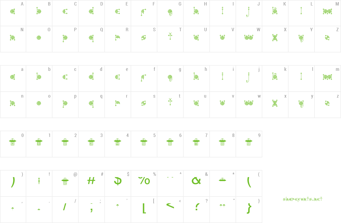 Font alien crop circles preview