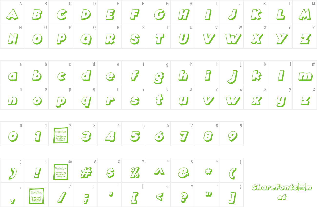 Font Angella Outline preview