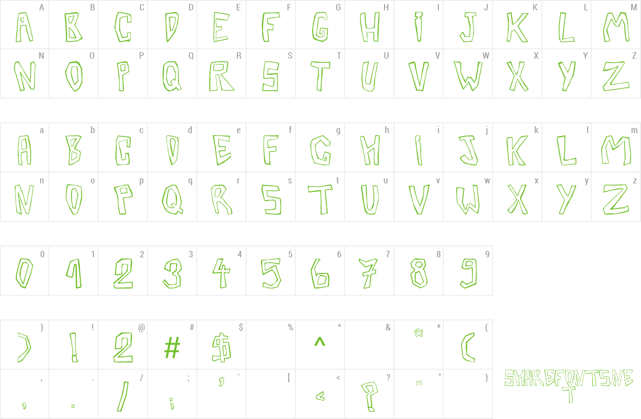 Font Barbera Twisted Outline preview