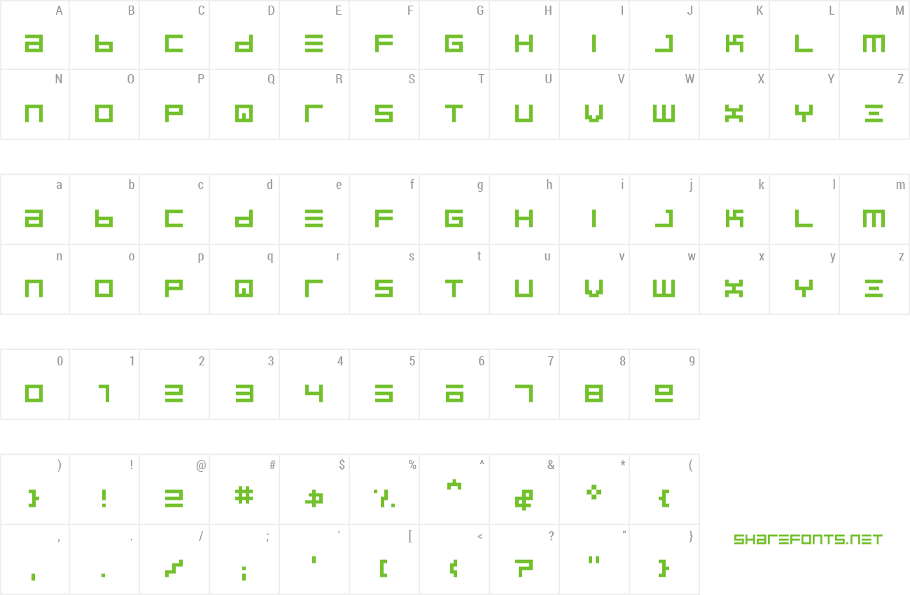 Font BIN Regular preview