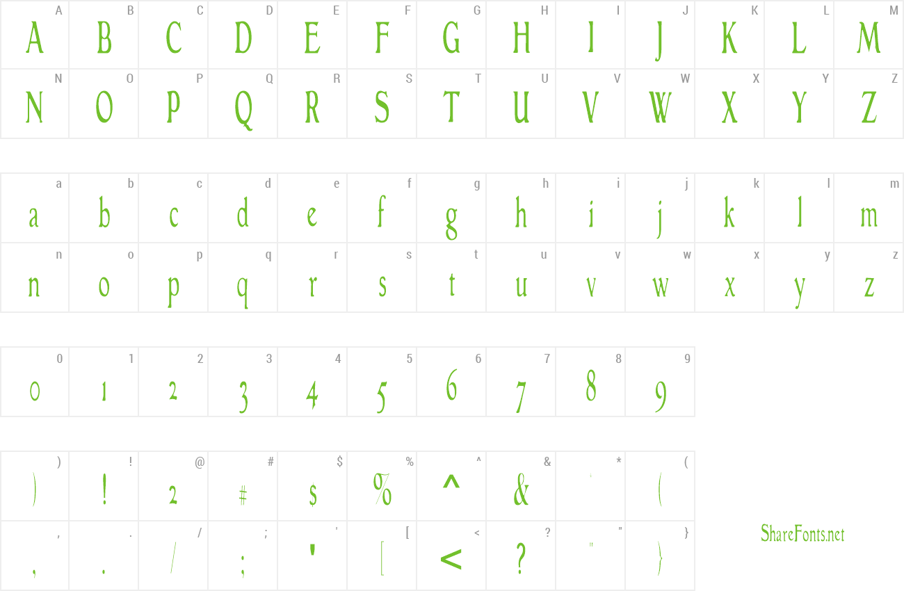 Font GranthamLightCondensed preview