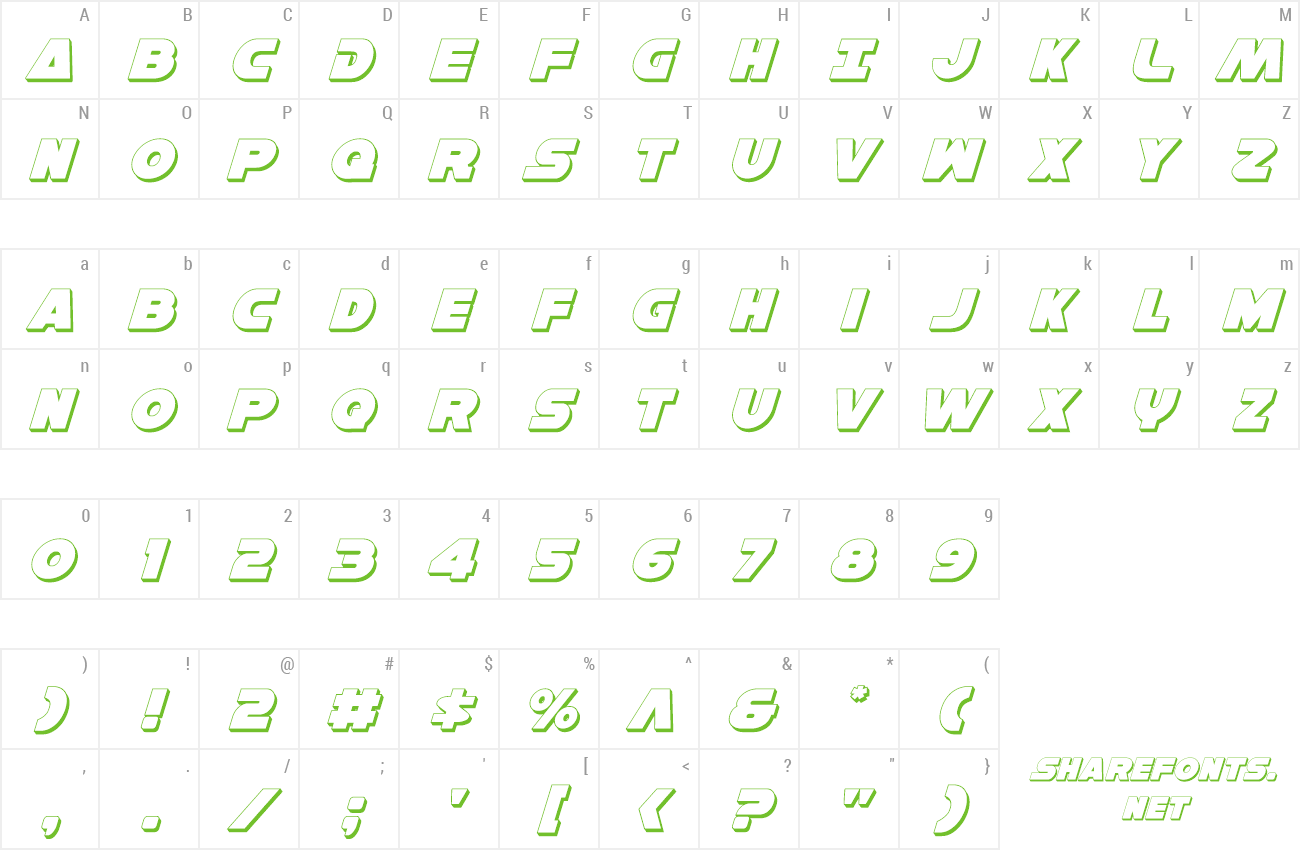 Font Han Solo 3D Italic preview