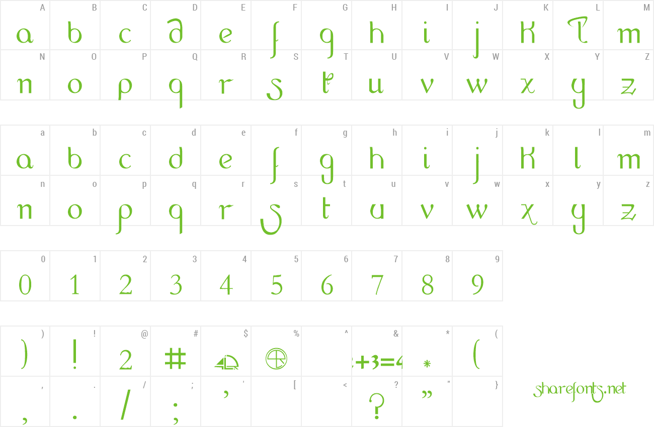 Font HandScript LCase 4LR preview