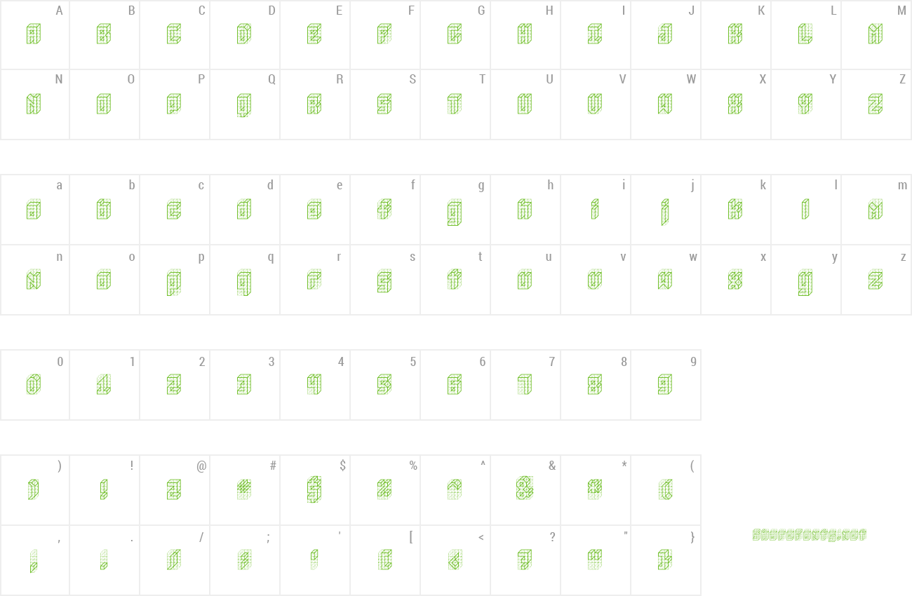 Font isometric bold preview