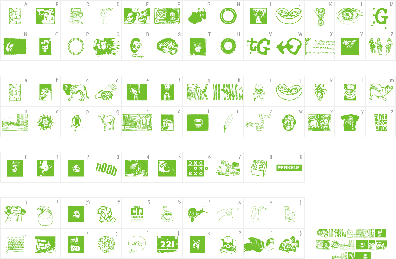 Font jungodingbats preview